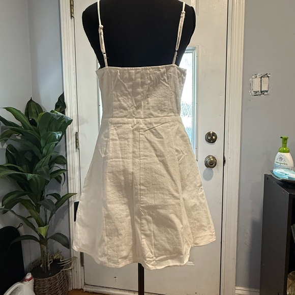 Lulu's White Button-Front Mini Dress - Picture 6 of 12